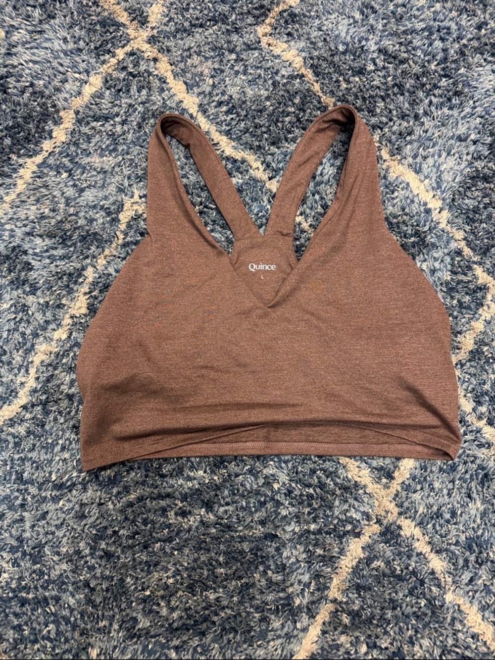Quince Women's Brown ultra soft crop V neck tank size large